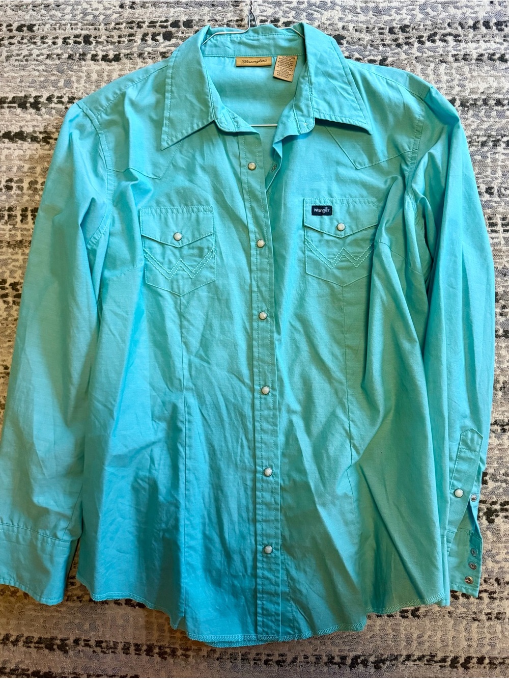 Wrangler Women's Turquoise Pearl Snap Western Shirt
